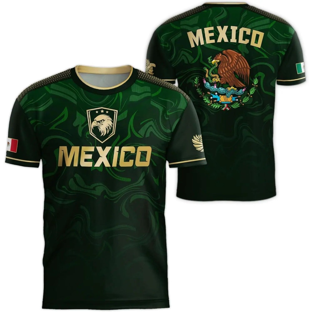 Men'S Fashion Trends - 2026 Mexico National Flag Print T