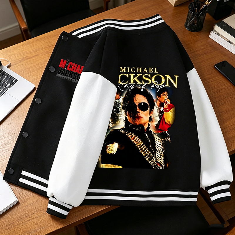 Men'S Fashion Zip Sweater - Michael Jackson Adult Baseball Jacket King