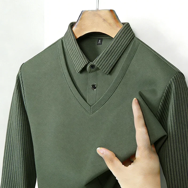 Men'S Tops Fashion - Men's Fake Two Piece Shirt Collar