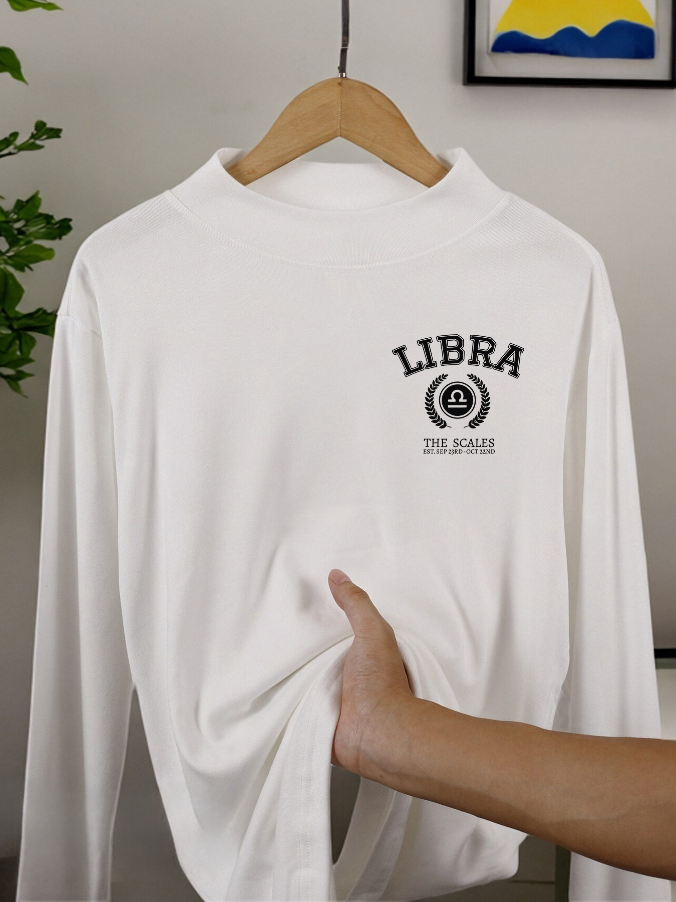 Men'S Tops Fashion - Libra The Scales Print Leisurewear For