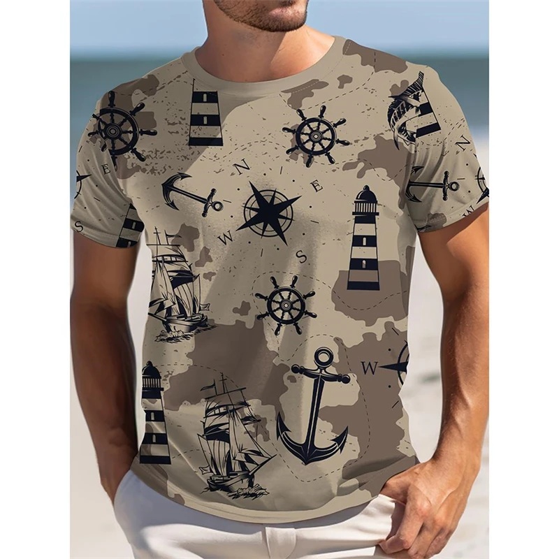 Men'S Fashion Xxl - Summer fashion men's printed T-shirt round
