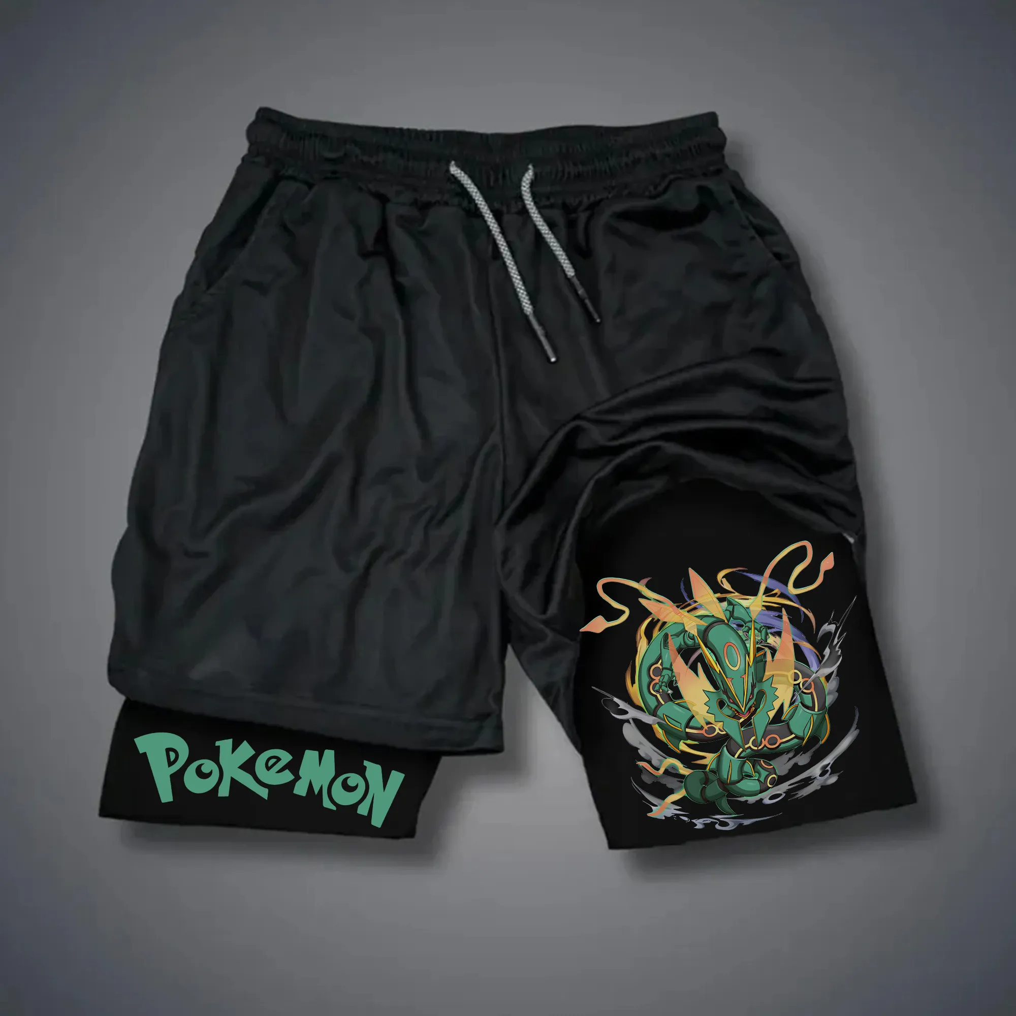 Men'S Fashion Pants 2025 - Pokemon Rayquaza Shorts Men Cotton Sport