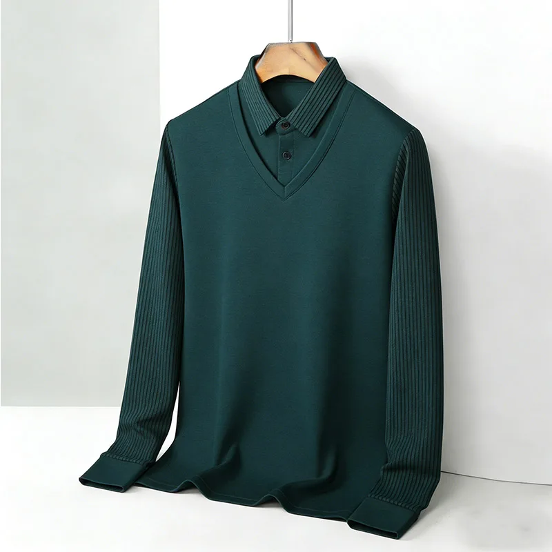 Men'S Tops Fashion - Men's Fake Two Piece Shirt Collar
