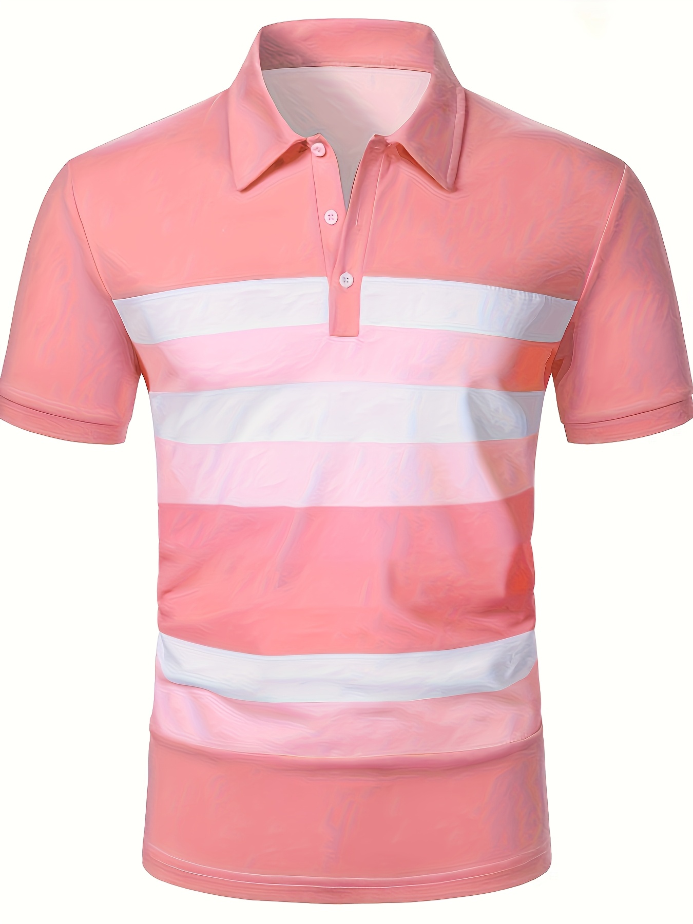 Summer Pink Stripe Printed Men - Men'S Fashion Pink Shirt avis et prix