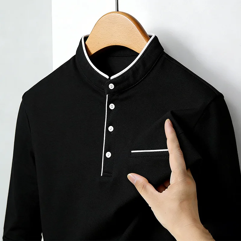 Men's Mandarin Collar Long Sle - Men'S Tops Fashion avis et prix