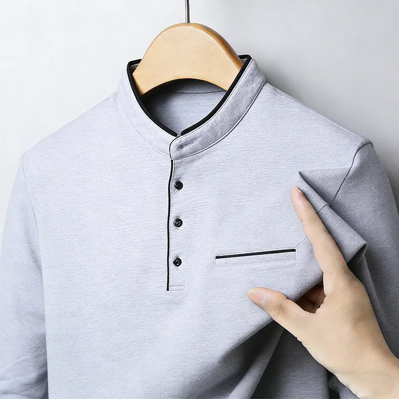Men's Mandarin Collar Long Sle - Men'S Tops Fashion avis et prix