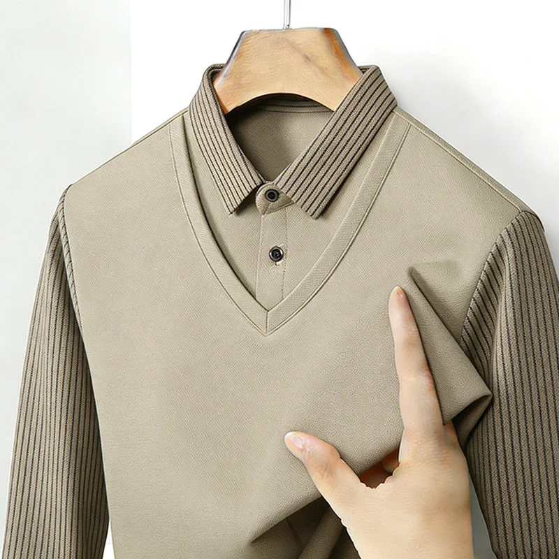 Men's Fake Two Piece Shirt Col - Men'S Tops Fashion avis et prix
