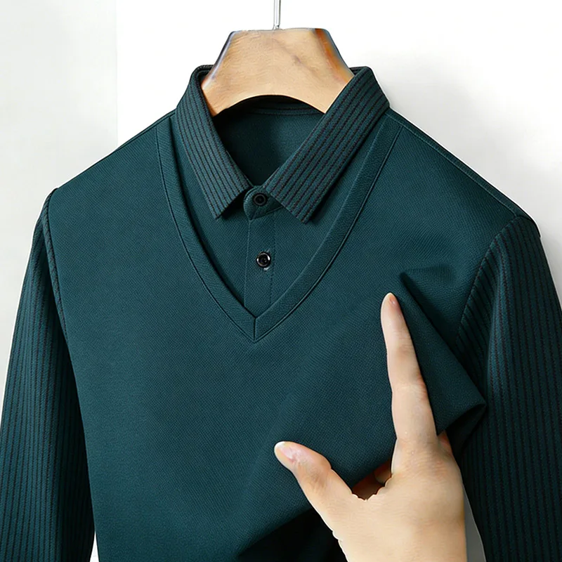 Men's Fake Two Piece Shirt Col - Men'S Tops Fashion avis et prix
