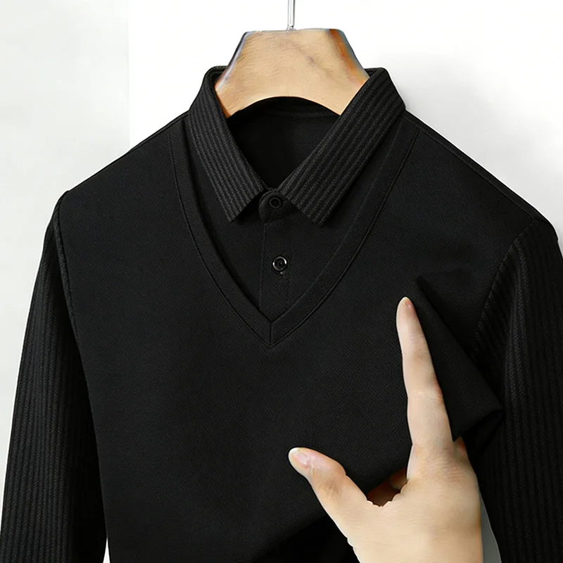 Men's Fake Two Piece Shirt Col - Men'S Tops Fashion avis et prix