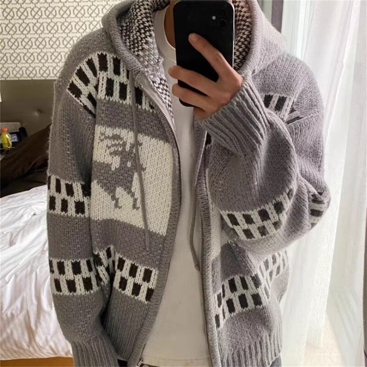 Fair Island Pattern French Ret - Men'S Fashion Zip Sweater avis et prix