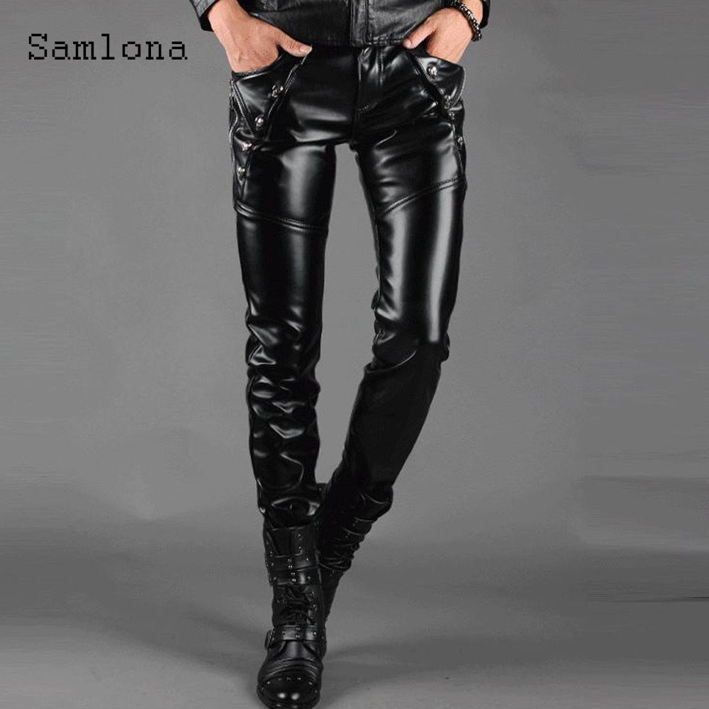 Sexy Grunge Pu Leather Pants M - Men'S Fashion Pants 2025 avis et prix