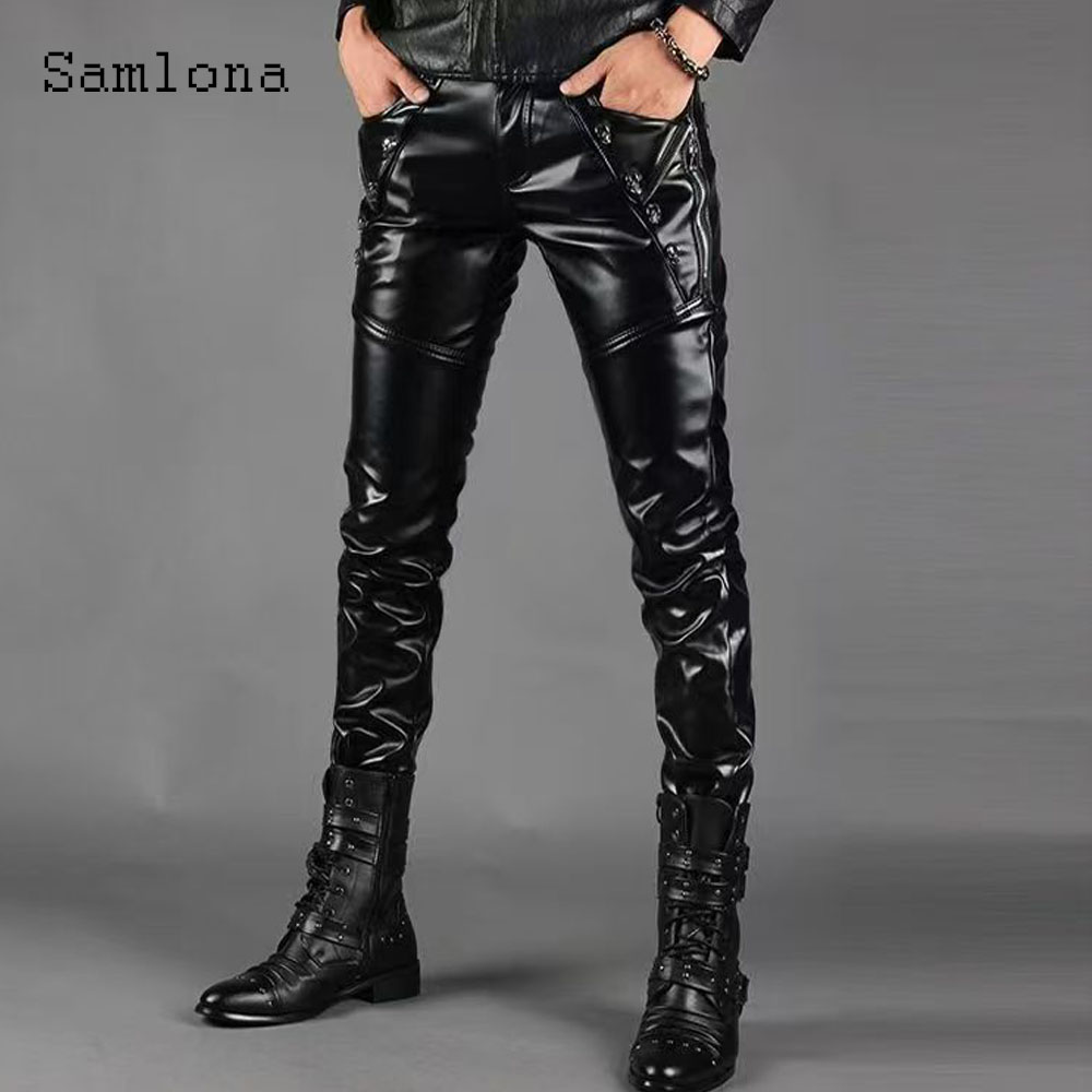 Sexy Grunge Pu Leather Pants M - Men'S Fashion Pants 2025 avis et prix