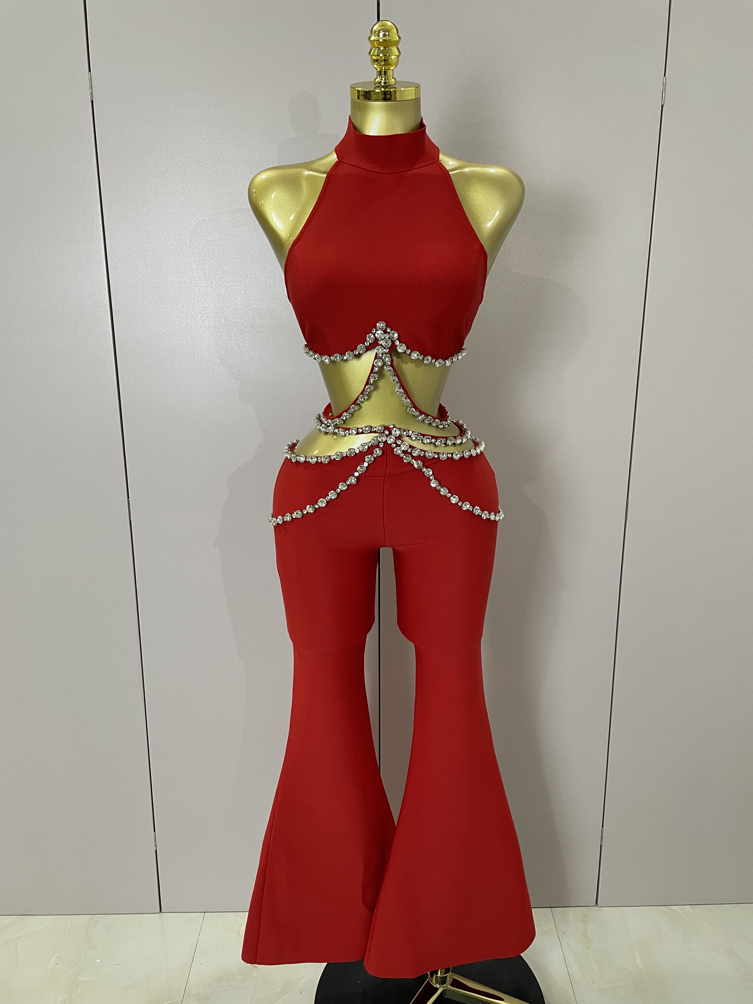 Luxury Rhinestone Red Sexy Cut - Men'S Fashion Pants 2025 avis et prix