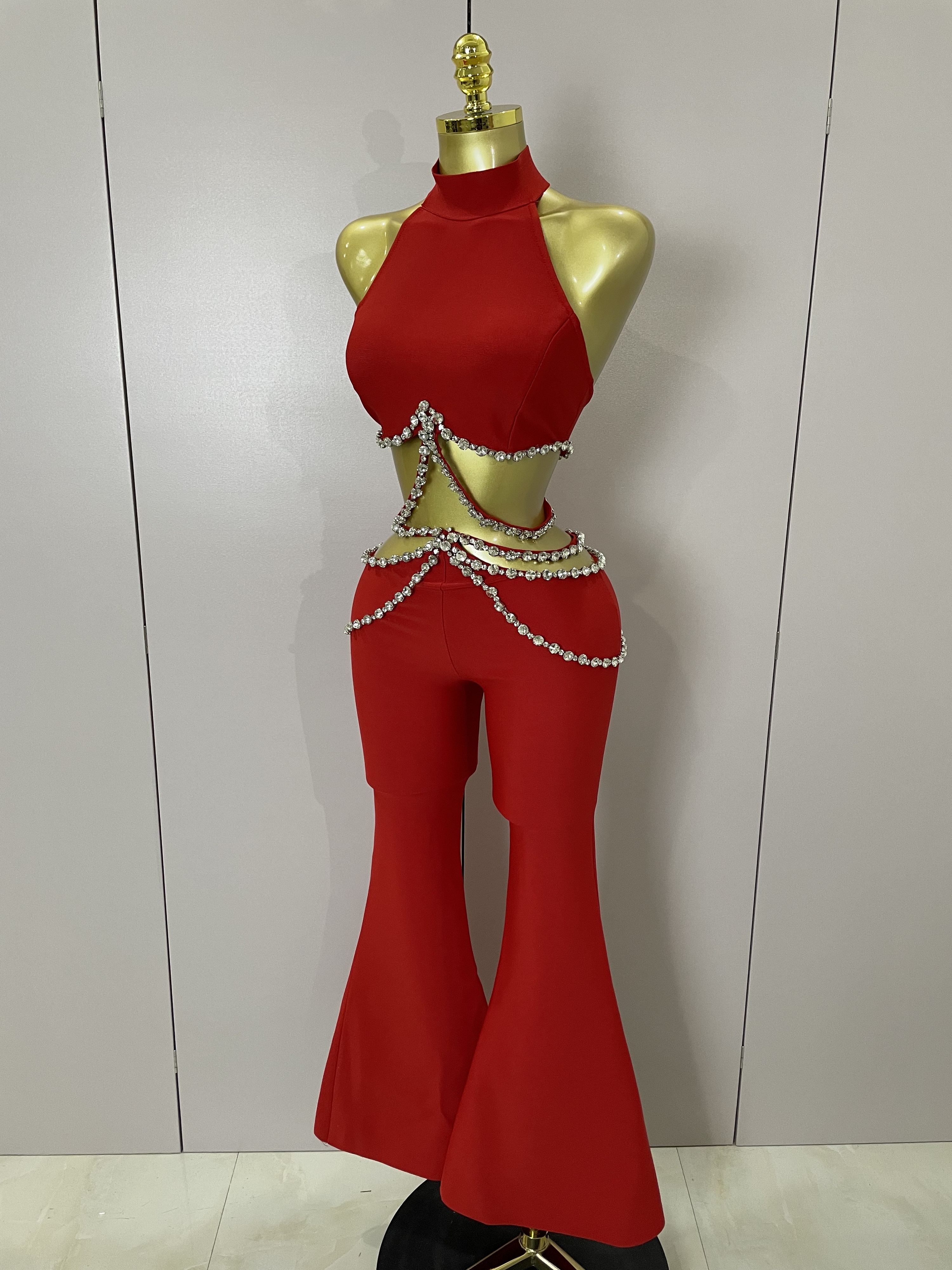 Luxury Rhinestone Red Sexy Cut - Men'S Fashion Pants 2025 avis et prix