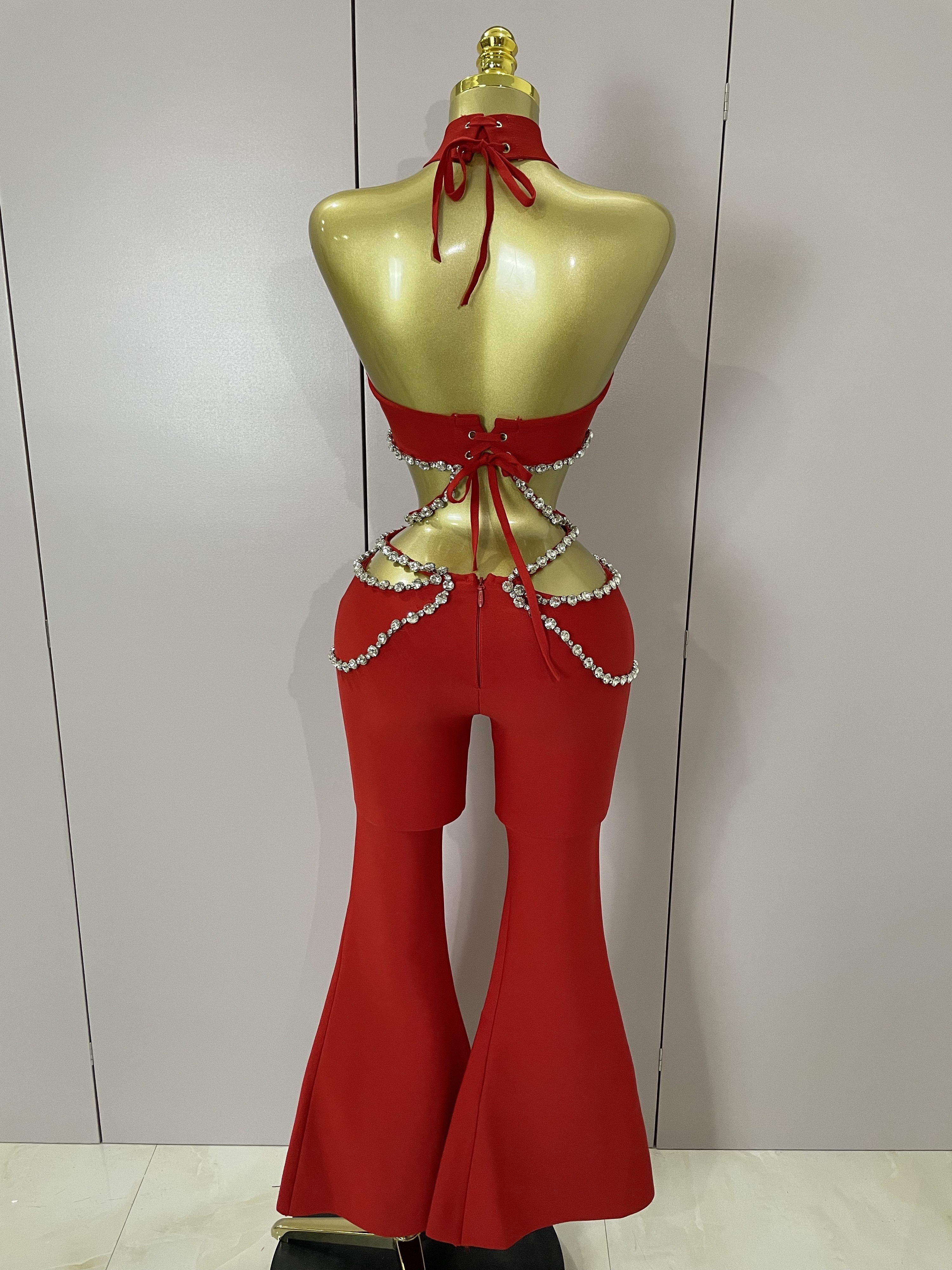 Luxury Rhinestone Red Sexy Cut - Men'S Fashion Pants 2025 avis et prix