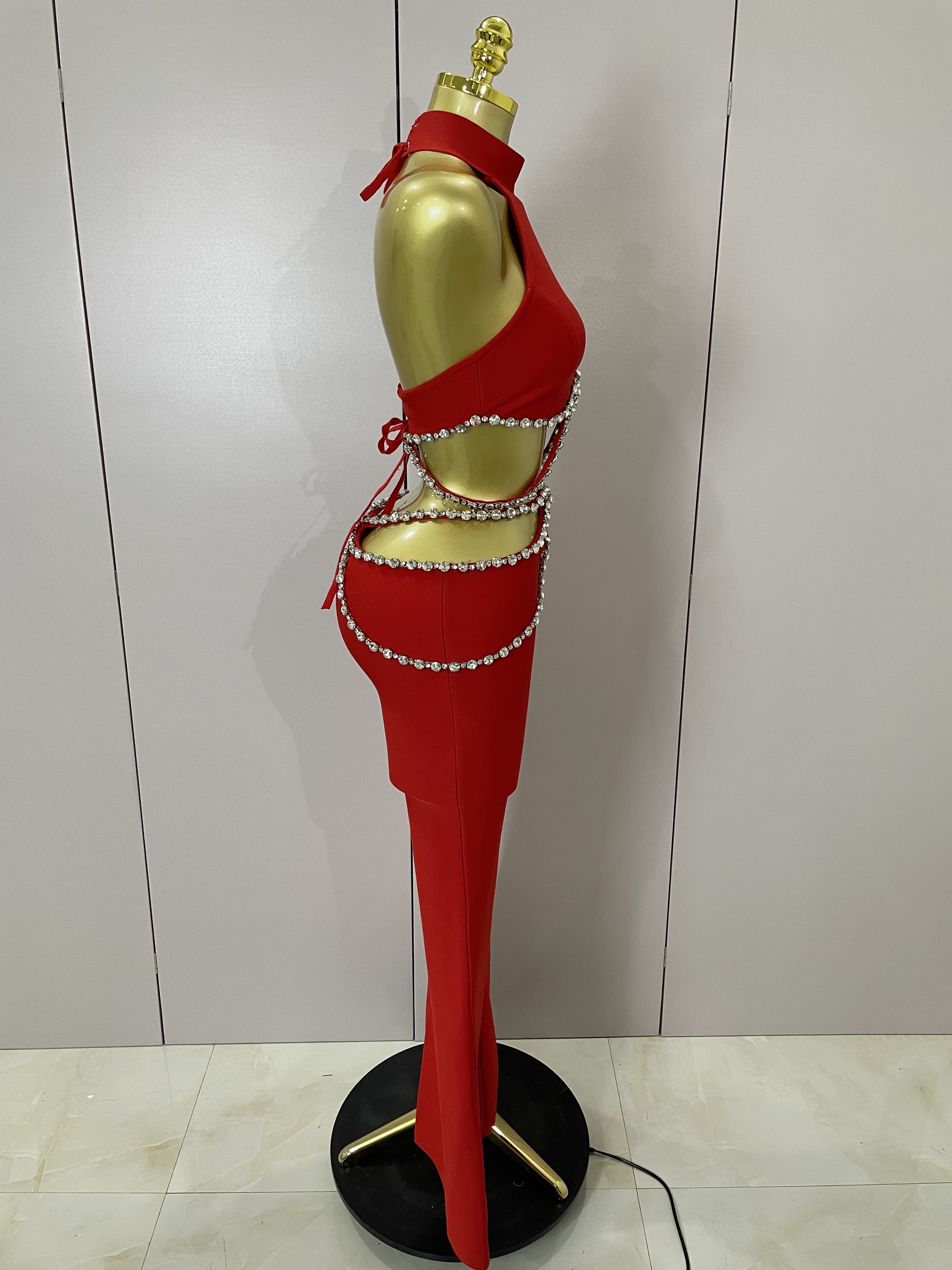 Luxury Rhinestone Red Sexy Cut - Men'S Fashion Pants 2025 avis et prix