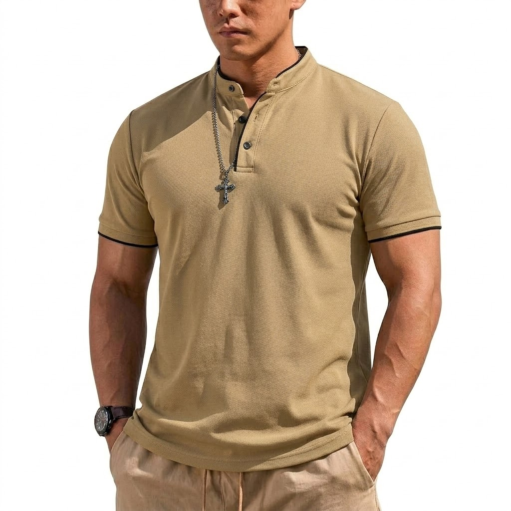Summer Short Sleeve Henley Shi - Men'S Fashion Trends avis et prix
