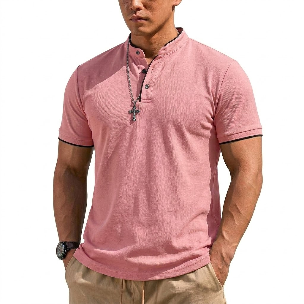 Summer Short Sleeve Henley Shi - Men'S Fashion Trends avis et prix