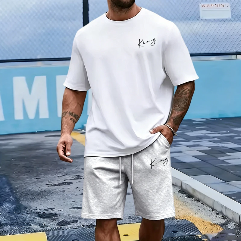 King Letter Men's Set Cotton T - Mens Fashion Trend avis et prix