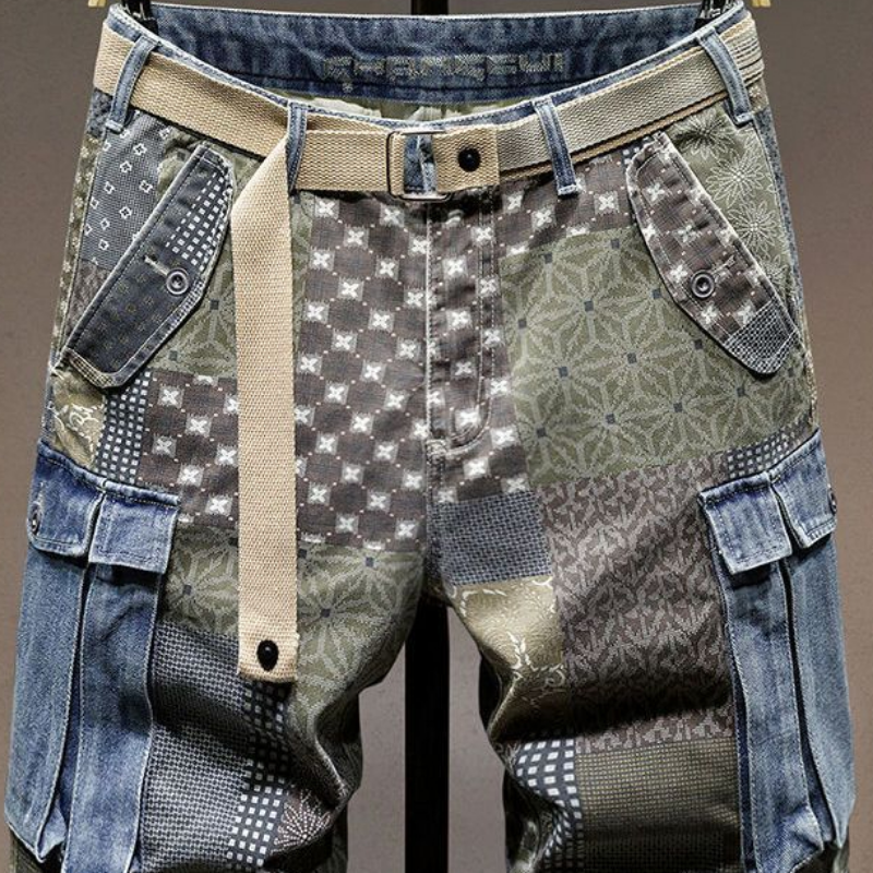 Graphic Man Denim Shorts Multi - Men'S Fashion Jeans avis et prix
