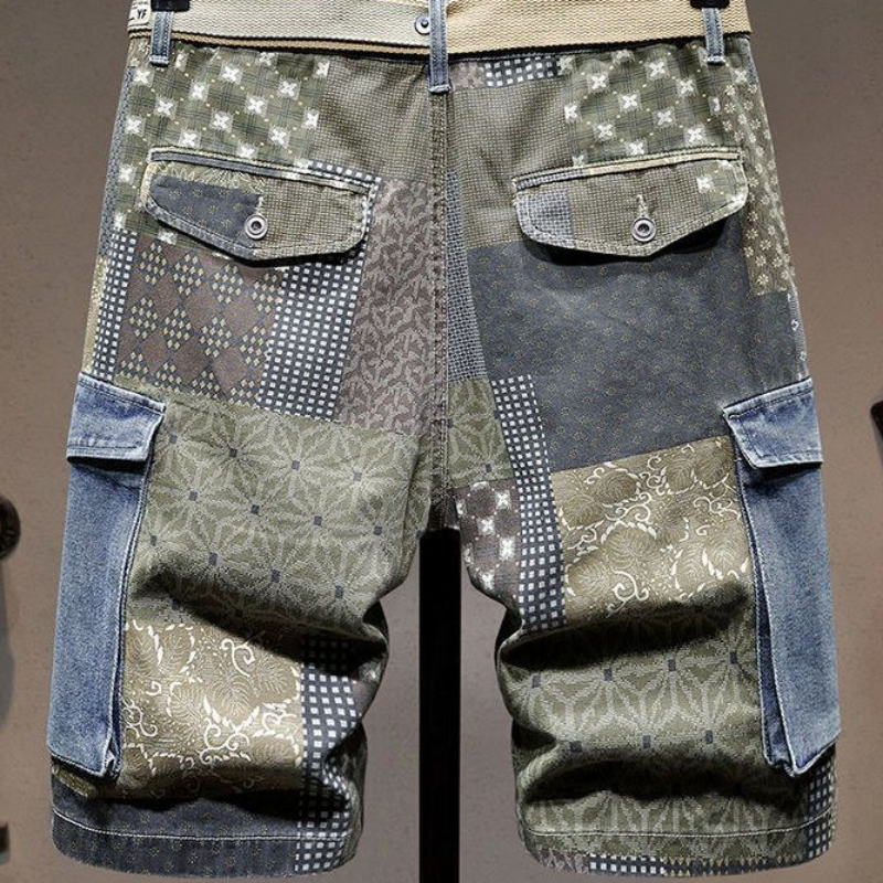 Graphic Man Denim Shorts Multi - Men'S Fashion Jeans avis et prix