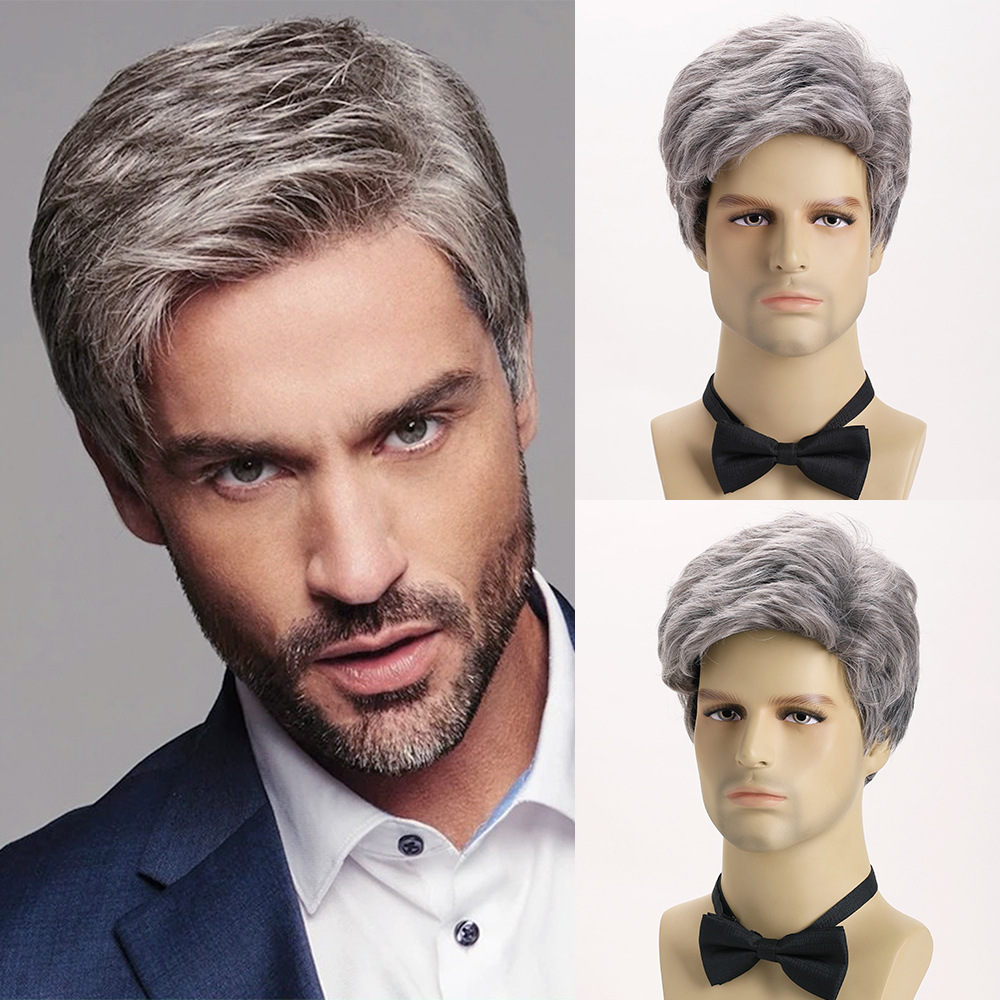 Synthetic Silver Grey Short Wi - Men Fashion Hair Style avis et prix