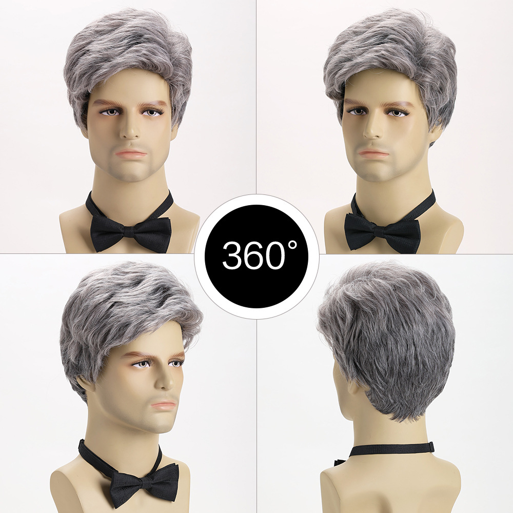 Synthetic Silver Grey Short Wi - Men Fashion Hair Style avis et prix