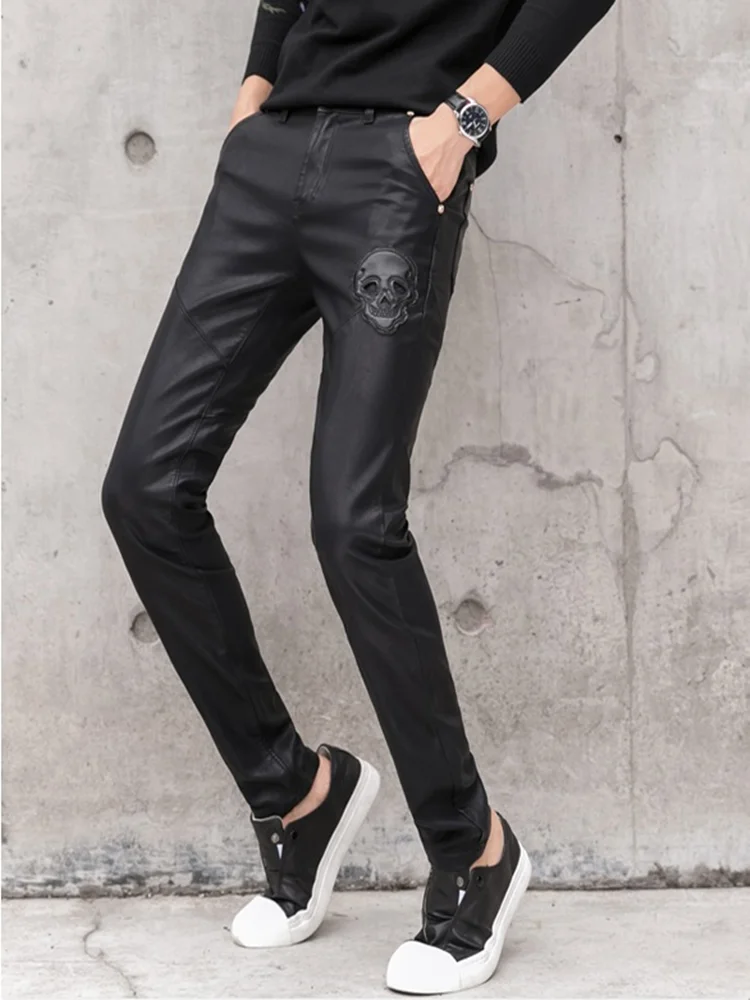 2025 New Men Black Faux Leathe - Men'S Fashion Pants 2025 avis et prix