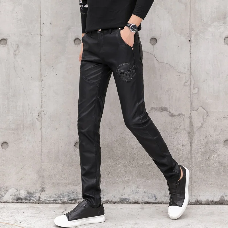 2025 New Men Black Faux Leathe - Men'S Fashion Pants 2025 avis et prix