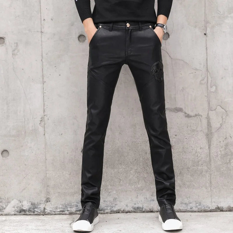 2025 New Men Black Faux Leathe - Men'S Fashion Pants 2025 avis et prix