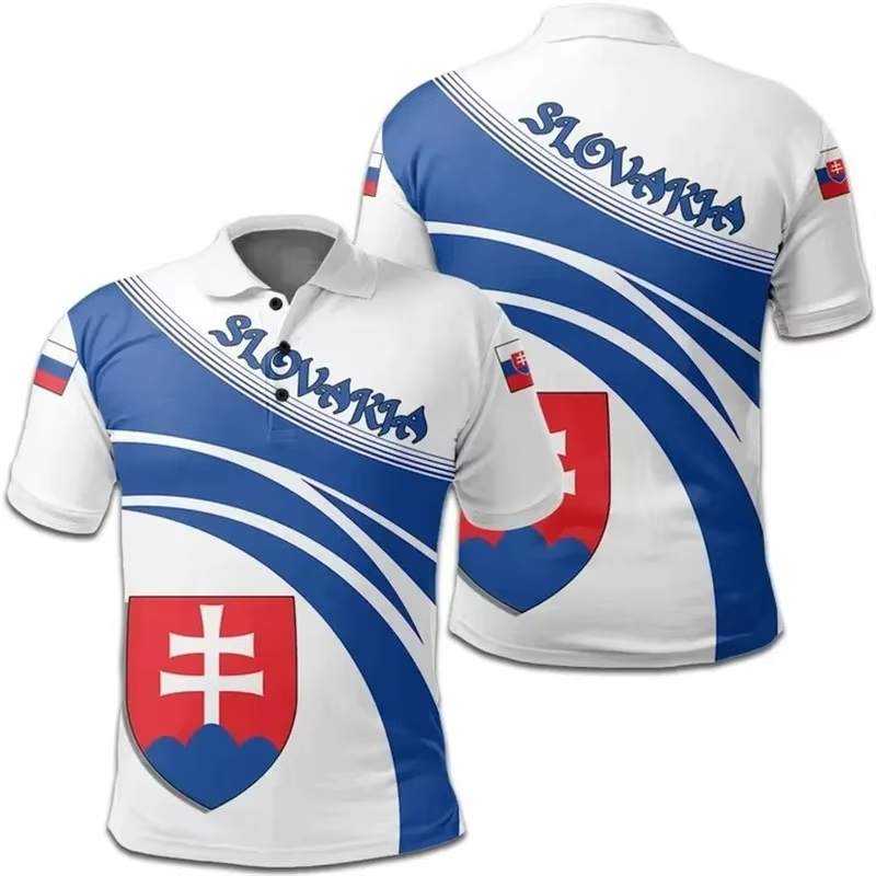 Slovakia Flag 3D Print Polo Sh - Men'S Fashion Golf Clothing avis et prix