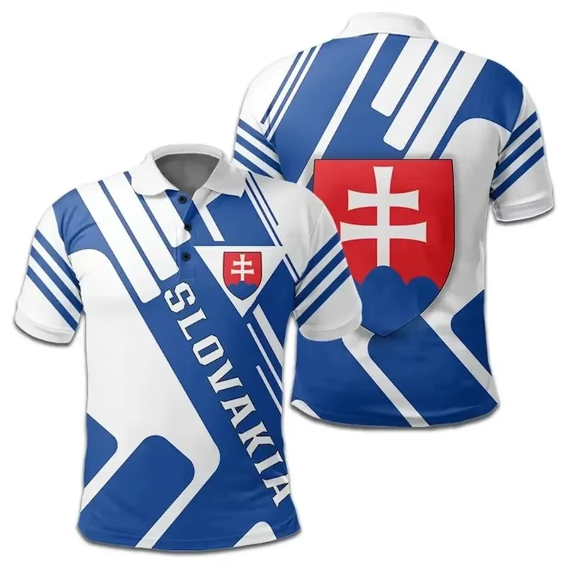 Slovakia Flag 3D Print Polo Sh - Men'S Fashion Golf Clothing avis et prix
