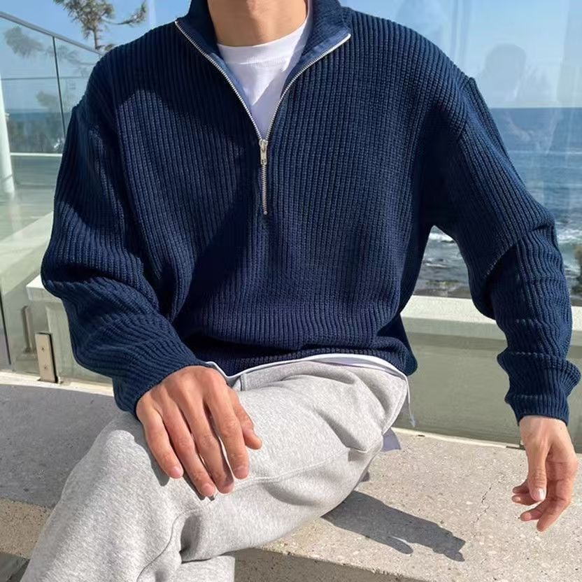 Autumn & Winter Men's Knitting - Men'S Fashion Zip Sweater avis et prix