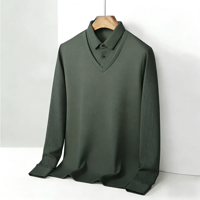 Men's Fake Two Piece Shirt Col - Men'S Tops Fashion avis et prix