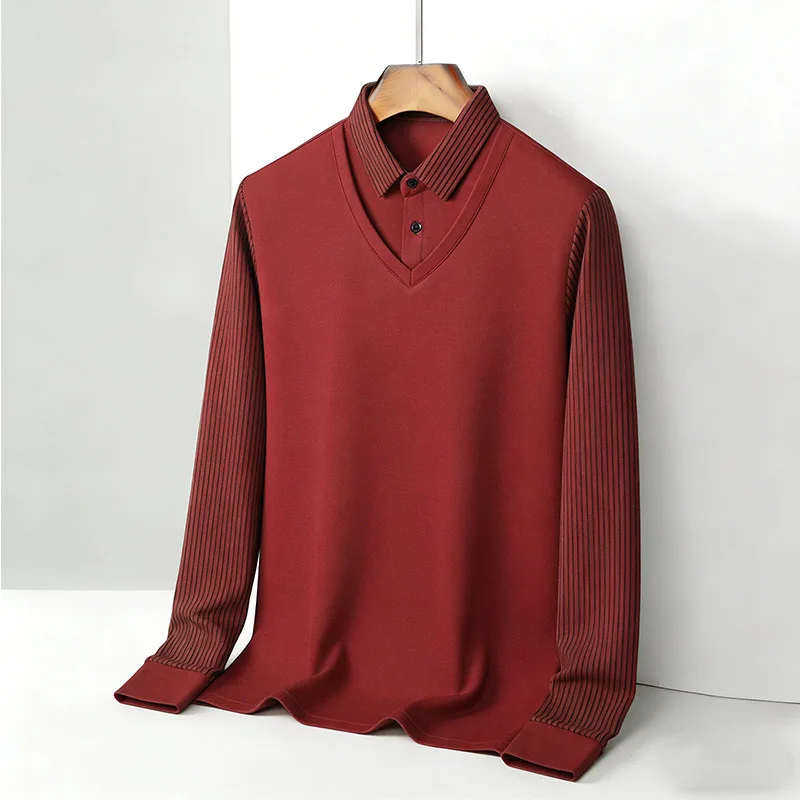Men's Fake Two Piece Shirt Col - Men'S Tops Fashion avis et prix