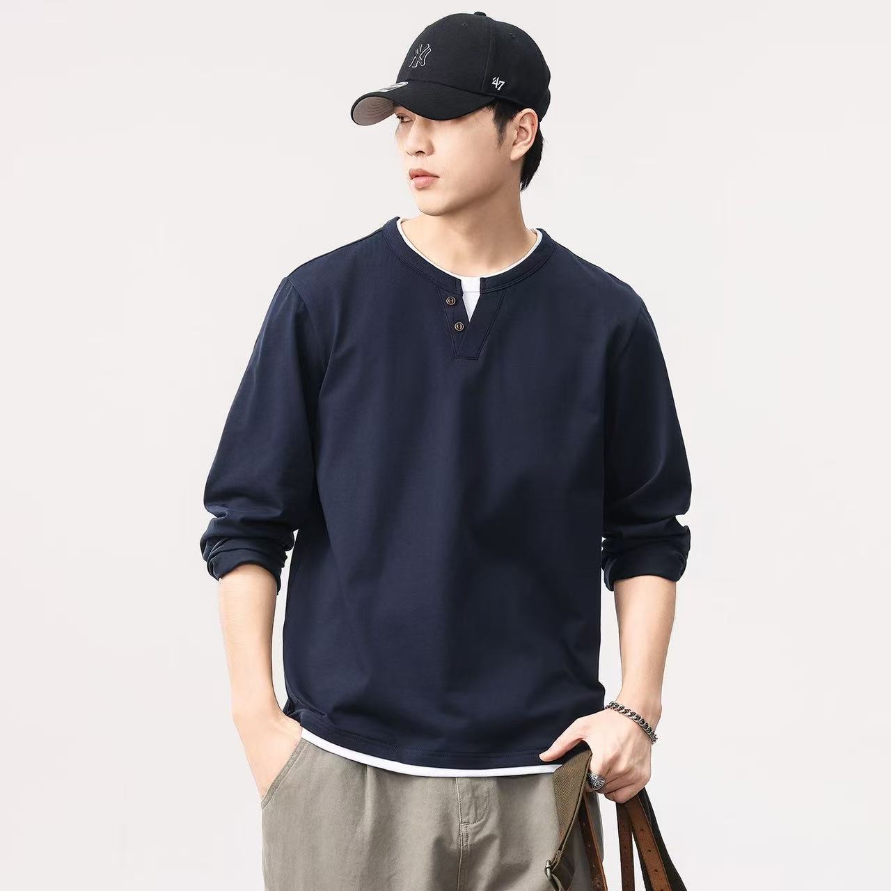 New Spring and autumn men long - Men'S Tops Fashion avis et prix